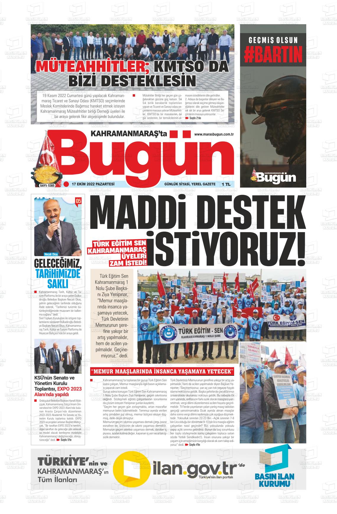 maras-bugun-gazetesi-17-ekim-2022-gazete-manseti
