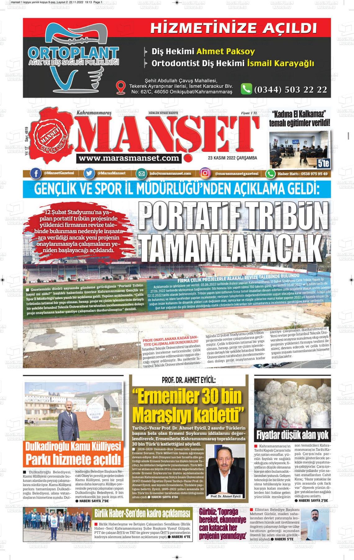 maras-manset-gazetesi-23-kasim-2022-gazete-manseti