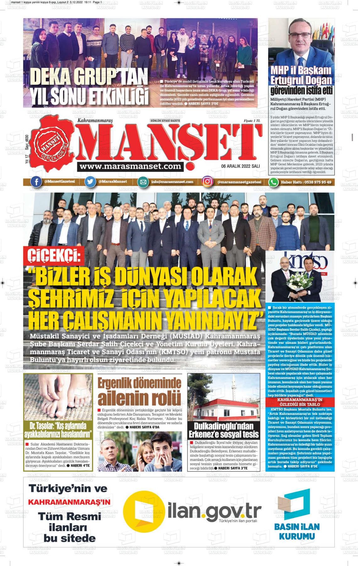 maras-manset-gazetesi-06-aralik-2022-gazete-manseti