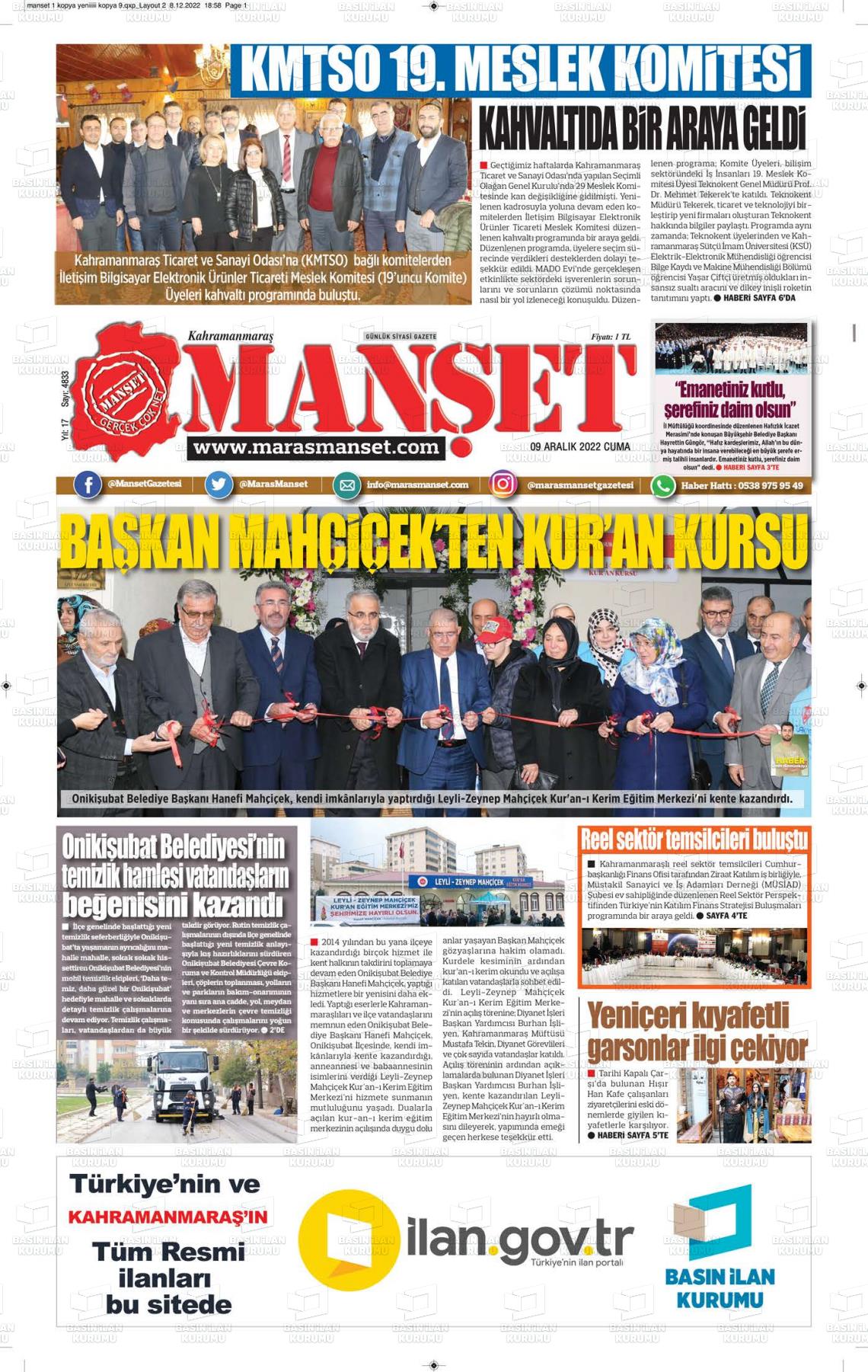 maras-manset-gazetesi-09-aralik-2022-gazete-manseti