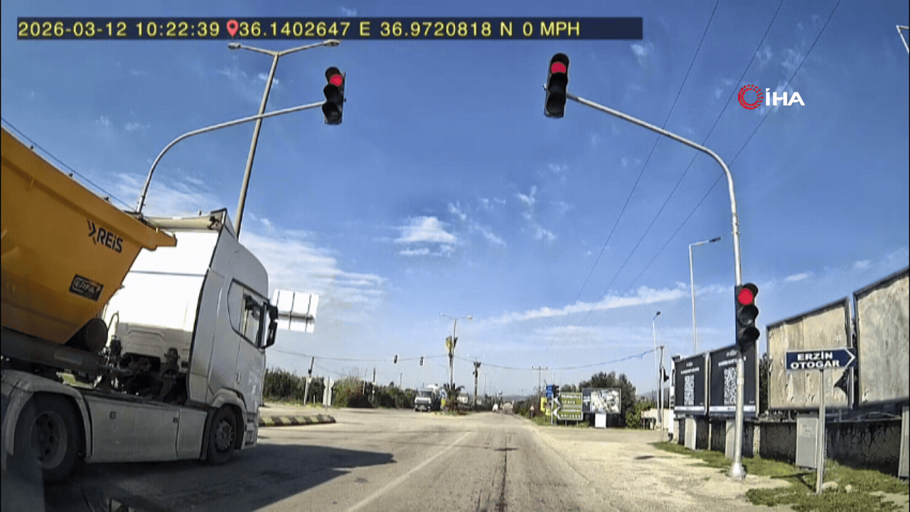 Yakıt yüklü tankerin portakal bahçesine uçtuğu anlar araç kamerasında