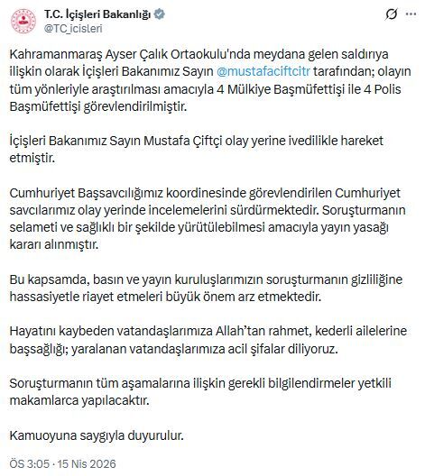 K A H R A M A N M A R A S T A O K U L D A S I L A H L I S A L D I R I 1262073 375580