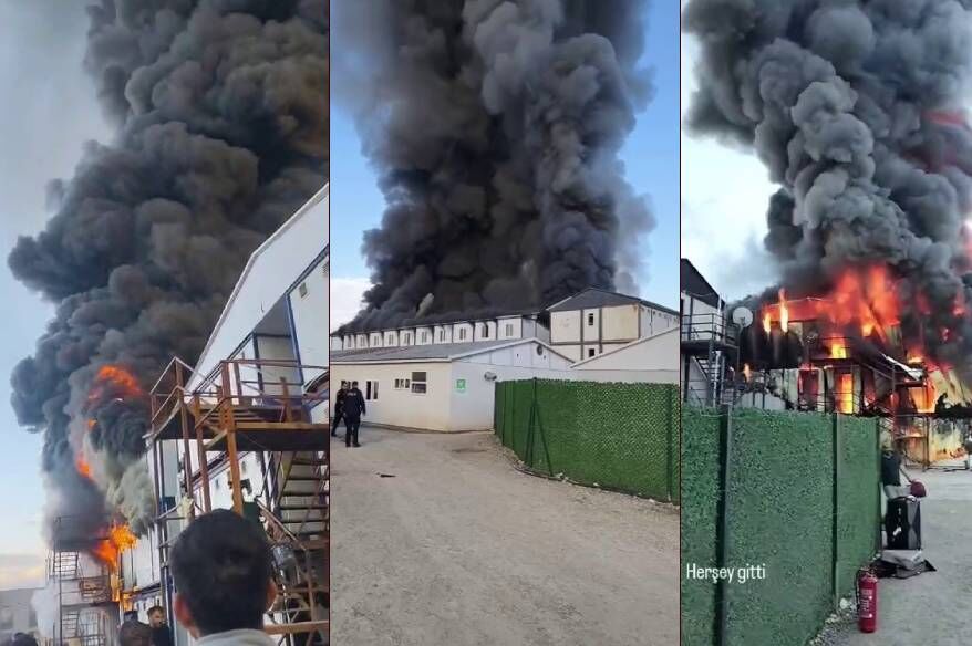 Kahramanmaraş’ta 1 İşçinin Öldüğü Yangın Böyle Görüntülendi